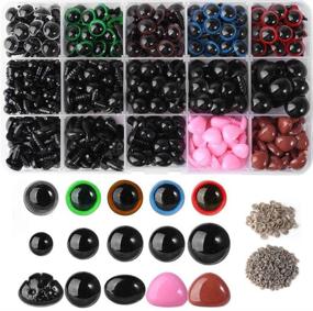 img 4 attached to 👀 MOUBANE 560 Pcs Colorful Plastic Safety Eyes and Noses Set with Washers for Doll, Plush Animal, and Teddy Bear Craft Making - Various Sizes Included