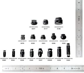 img 2 attached to DYZD Double Hole Plastic Cord Locks, End Spring Stop Toggle Stoppers, Multi-Coloured (Pack of 10), Black