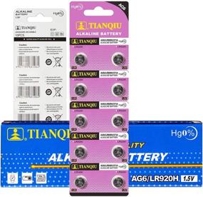 img 2 attached to 🔋 Долговечная батарея TIANQIU 10PCS Ag6 Lr920 371 Sr920Sw щелочная - надежный источник энергии