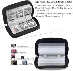 img 3 attached to 💾 Compact Memory SD Card Case - 2 Pack Micro SD Card Holder Wallet with 22 Slots for SD, Micro SD, CF, SDHC, SDXC, MMC, Compact Flash Cards - Secure Digital Storage Solution
