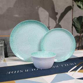 img 1 attached to 🍽 Turquoise Melamine Dinnerware Sets - Superior Service