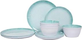 img 4 attached to 🍽 Turquoise Melamine Dinnerware Sets - Superior Service