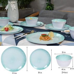 img 3 attached to 🍽 Turquoise Melamine Dinnerware Sets - Superior Service