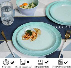 img 2 attached to 🍽 Turquoise Melamine Dinnerware Sets - Superior Service