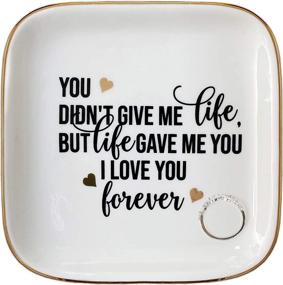 img 4 attached to 🌈 Bonus Mom/Stepparent Gift: Square Ring Dish Trinket Tray - You Didn't Give Me Life, But Life Gave Me You
