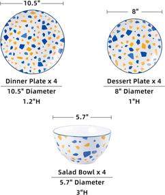 img 3 attached to 🍽️ Керамические тарелки для обеда от Wisenvoy