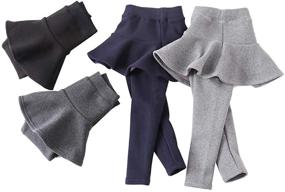 img 1 attached to 👗 Birbyrrly Footless Leggings Skirted 140 7 8Y Girls' Clothing in Skirts & Skorts" - Revised: "Birbyrrly Footless Leggings Skirted for Girls, Size 140, Ages 7-8Y, in Skirts & Skorts