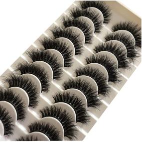 img 1 attached to 👁️ Gmagictobo Fake Eyelashes Natural: 15MM Cat Eye Lashes Pack - Short, Fluffy, Faux Mink, Thick, Curly, 3D Dramatic Soft Strip False Eye Lashes - Multipack