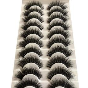 img 3 attached to 👁️ Gmagictobo Fake Eyelashes Natural: 15MM Cat Eye Lashes Pack - Short, Fluffy, Faux Mink, Thick, Curly, 3D Dramatic Soft Strip False Eye Lashes - Multipack