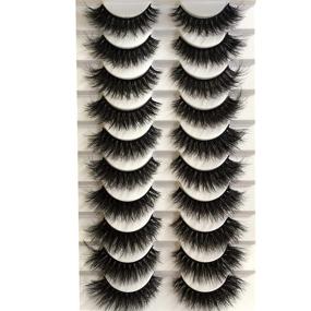 img 4 attached to 👁️ Gmagictobo Fake Eyelashes Natural: 15MM Cat Eye Lashes Pack - Short, Fluffy, Faux Mink, Thick, Curly, 3D Dramatic Soft Strip False Eye Lashes - Multipack