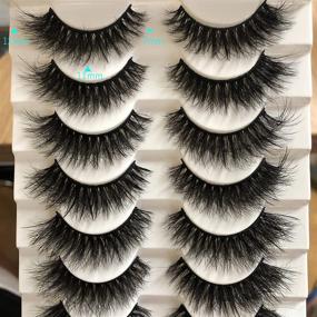 img 2 attached to 👁️ Gmagictobo Fake Eyelashes Natural: 15MM Cat Eye Lashes Pack - Short, Fluffy, Faux Mink, Thick, Curly, 3D Dramatic Soft Strip False Eye Lashes - Multipack