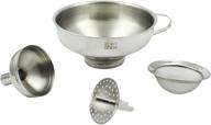 👌 3-in-1 stainless steel funnel set by zoie + chloe - wide mouth with mesh basket & narrow mouth with strainer logo