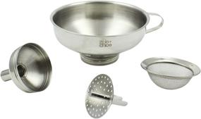 img 4 attached to 👌 3-in-1 Stainless Steel Funnel Set by Zoie + Chloe - Wide Mouth with Mesh Basket & Narrow Mouth with Strainer