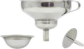 img 3 attached to 👌 3-in-1 Stainless Steel Funnel Set by Zoie + Chloe - Wide Mouth with Mesh Basket & Narrow Mouth with Strainer