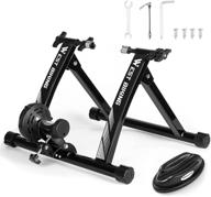 🏻 icocopro indoor bike trainer stand, noise reduction wheel, adjustable resistance magnetic stationary stand for 26’’-28’’, 700c wheels - with front wheel riser block logo