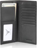 hiscow black bifold wallet with handy compartments for men's accessories logo