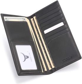 img 2 attached to HISCOW Black Bifold Wallet with Handy Compartments for Men's Accessories