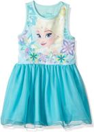 👗 disney toddler frozen elsa ruffle dress - girls' fashion logo