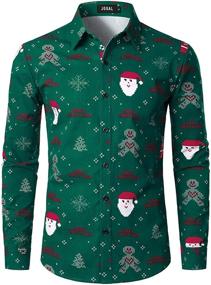 img 4 attached to 🎄 JOGAL X Large Men's Clothing - Christmas Sleeve Button for Improved SEO