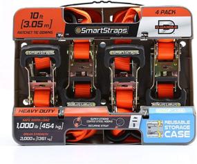 img 3 attached to 🔒 Умные ремни SmartStraps длиной 10 футов (4 шт.) - Безопасно перевозите более тяжелые грузы с прочностью прочности 3000 фунтов - Идеально подходят для мотоциклов, лодок и больших бытовых приборов - Прочные страховочные ремни с мягкой подкладкой.