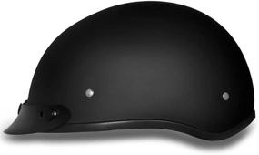 img 2 attached to 🏍️ DOT Approved Daytona Helmets Half Skull Cap Motorcycle Helmet - Dull Black - 3XL - With Visor