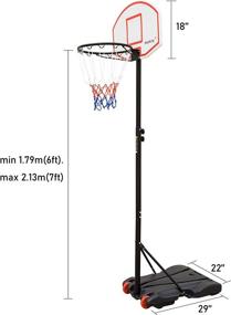 img 3 attached to 🏀 HooKung Junior Basketball Hoop Stand - Height Adjustable and Free Standing for Kids