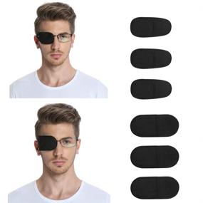 img 4 attached to 👁️ FCAROLYN 6pcs Eye Patch for Glasses to Treat Lazy Eye, Amblyopia, Strabismus - Black