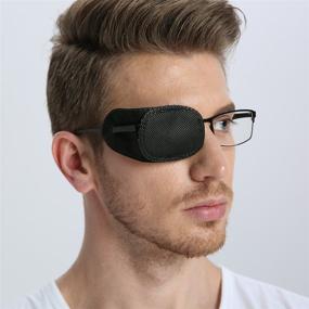 img 3 attached to 👁️ FCAROLYN 6pcs Eye Patch for Glasses to Treat Lazy Eye, Amblyopia, Strabismus - Black