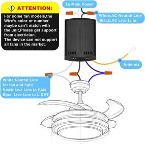 img 1 attached to 🔧 Compact Universal Ceiling Fan Remote Kit: Wireless Control and Receiver Set for Ceiling Fan Lamp, Light & Timers