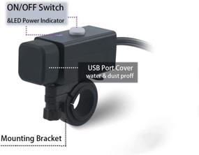 img 3 attached to iMESTOU 5V 2.1A Motorcycle Dual USB Phone Charger Adapter w/ ON/Off Switch | Waterproof Ports | Smart Charging Socket | Fused | 12V/24V Compatible | ATV UTV Lawn Mower, etc.