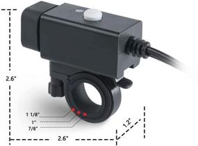 img 2 attached to iMESTOU 5V 2.1A Motorcycle Dual USB Phone Charger Adapter w/ ON/Off Switch | Waterproof Ports | Smart Charging Socket | Fused | 12V/24V Compatible | ATV UTV Lawn Mower, etc.