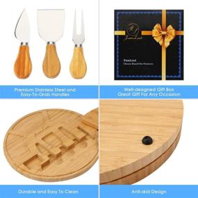 img 1 attached to 🧀 FunLect Bamboo Cheese Board Set - Optimize Your Food Service Equipment & Supplies