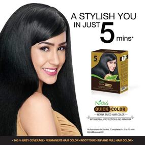 img 1 attached to 🌈 Nisha Quick Hair Color: Henna-Based Herbal Protection with 100% Grey Coverage, No Ammonia, and Permanent Root Touch-Up and Full Hair Color