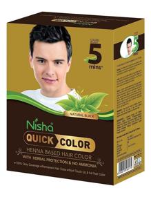 img 2 attached to 🌈 Nisha Quick Hair Color: Henna-Based Herbal Protection with 100% Grey Coverage, No Ammonia, and Permanent Root Touch-Up and Full Hair Color