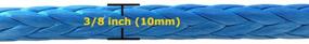 img 1 attached to 🔵 Ucreative 3/8" x 95' 20500LBs Synthetic Winch Line Cable Rope with Sheath for Off-Road SUV (Blue)