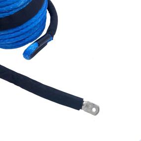img 2 attached to 🔵 Ucreative 3/8" x 95' 20500LBs Synthetic Winch Line Cable Rope with Sheath for Off-Road SUV (Blue)