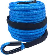 π΅ ucreative 3/8" x 95' 20500lbs synthetic winch line cable rope with sheath for off-road suv (blue) logo