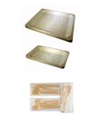 🌲 30-pack eco-friendly disposable wooden plates and cutlery set with napkins - ideal camping kit logo