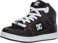 👟 black athletic dc high top girls skate shoes - ideal for girls logo