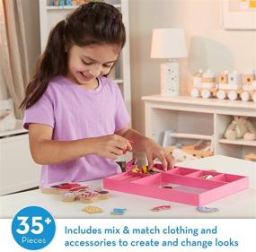 img 3 attached to Magnetic Dress Up Pretend Dolls & Paper Dolls Set with Accessories by Melissa Doug