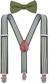 img 4 attached to Набор детских подтяжек с регулируемым эластичным ремнем Y-образной формы и галстуком-бабочкой с зажимами для галстука