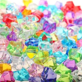 img 1 attached to 💎 PMLAND Acrylic Ice Rocks Crystals Gems: A Versatile Bag of 180 Pieces for Stunning Vase Fillers, Party Decorations, and Craft Projects
