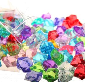 img 2 attached to 💎 PMLAND Acrylic Ice Rocks Crystals Gems: A Versatile Bag of 180 Pieces for Stunning Vase Fillers, Party Decorations, and Craft Projects