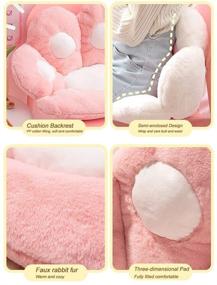 img 1 attached to 🐾 Cute Cat Paw Shaped Pillow Seat Cushion 28" x 24" - Soft Jumbo Lazy Sofa Kawaii Bear Paw Pillows Tatami Floor Seating Cushions Mat Chair Pad - Perfect for Dining Room, Bedroom, Office, Living Room - Medium White