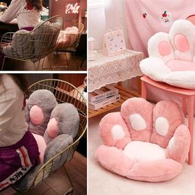 img 2 attached to 🐾 Cute Cat Paw Shaped Pillow Seat Cushion 28" x 24" - Soft Jumbo Lazy Sofa Kawaii Bear Paw Pillows Tatami Floor Seating Cushions Mat Chair Pad - Perfect for Dining Room, Bedroom, Office, Living Room - Medium White