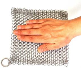 img 2 attached to 🚀 Revolutionize Your Cleaning Routine with BroilPro Cast Iron Cleaner XL - Premium Stainless Steel Chainmail Scrubber & Clean Cloth Combo!