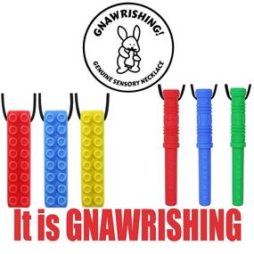 img 3 attached to 🌈 Chew Necklace 6-Pack by GNAWRISHING - Ideal for Autistic, ADHD, SPD, and Oral Motor Stimulation - Durable, Long-Lasting Option for Boys, Girls, and Kids