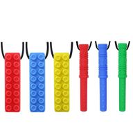 🌈 chew necklace 6-pack by gnawrishing - ideal for autistic, adhd, spd, and oral motor stimulation - durable, long-lasting option for boys, girls, and kids logo