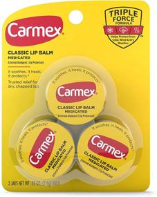 img 4 attached to 💋 Carmex Medicated Lip Balm Jars - Pack of 3, Lip Protectant for Optimal Lip Care