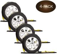 🚚 качественные ремни на 4 колеса с креплениями e-track и резиновыми блоками: автомобильный строп для буксировки автомобиля, квадроцикла, бпм или фургона длиной 11 футов и шириной 2 дюйма. логотип